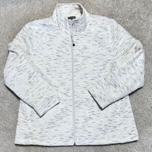 T By Talbots Full Zippered Fleece Lined Jacket Cream/Black Women's XL PETITE